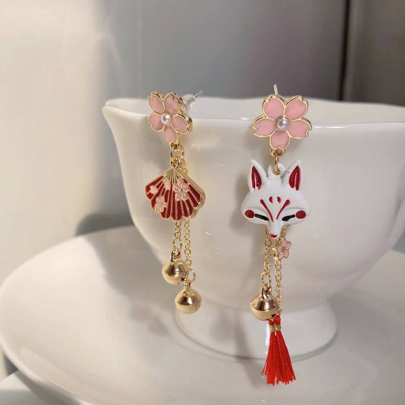 Luninana Earrings -  Cherry Blossom Fox Earrings YBY031 - Image 3