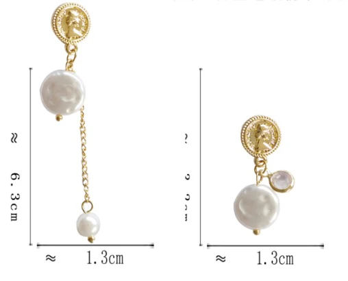 Luninana Earrings - Classic Coin Pearl Earrings YBY008 - Image 2