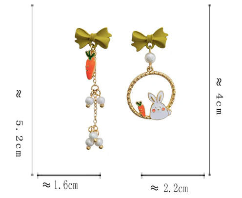 Luninana Earrings -  Easter Bunny with Carrot Earrings YBY045 - Image 2