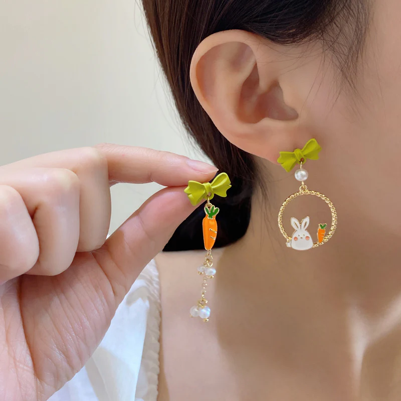 Luninana Earrings -  Easter Bunny with Carrot Earrings YBY045 - Image 3