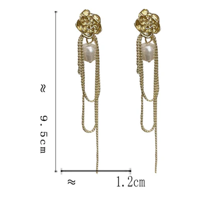 Luninana Earrings -  Elegant Golden Pearl Earrings YBY028 - Image 2
