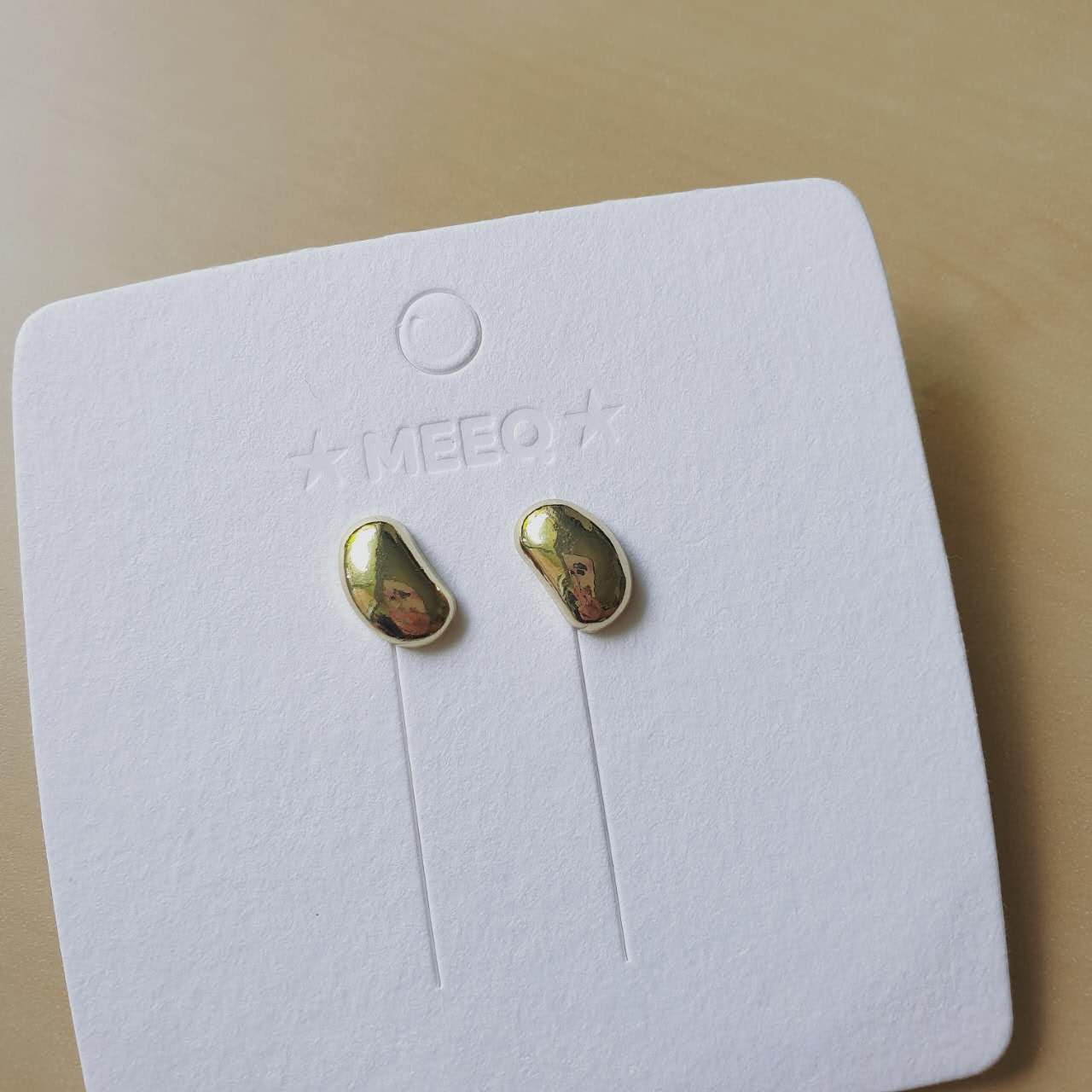 Luninana Earrings - Gold Bean Stone Earrings XX033 - Image 3