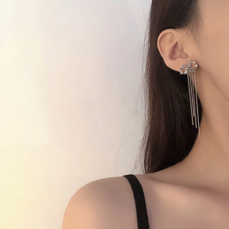 Luninana Earrings - Hanging Ribbon Earrings YBY023 - Image 3