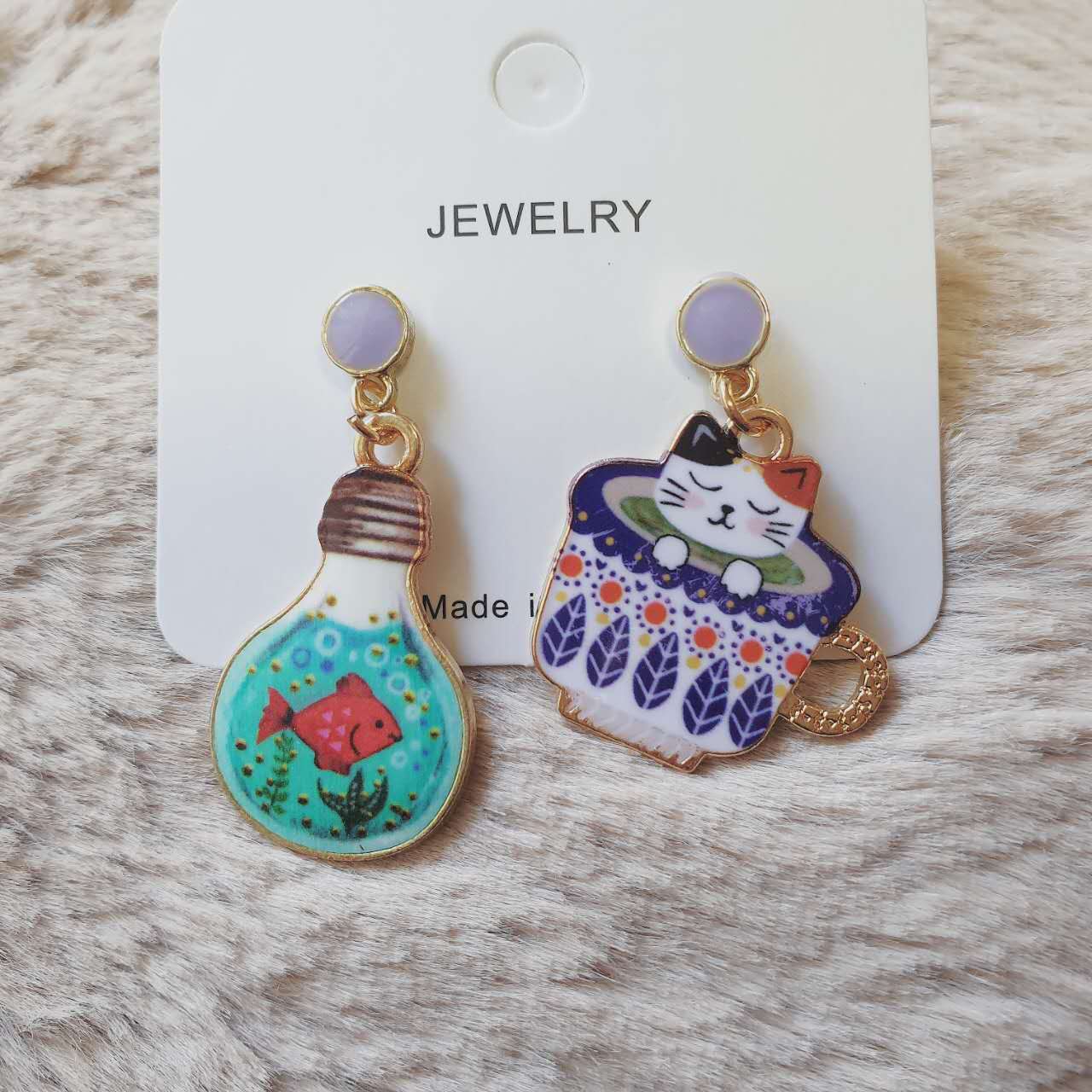Luninana Earrings - Happy Cat Earrings - Calico XJ003 - Image 2