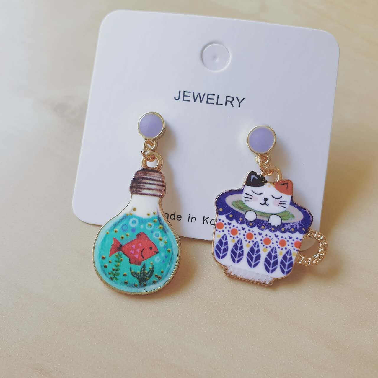 Luninana Earrings - Happy Cat Earrings - Calico XJ003 - Image 3