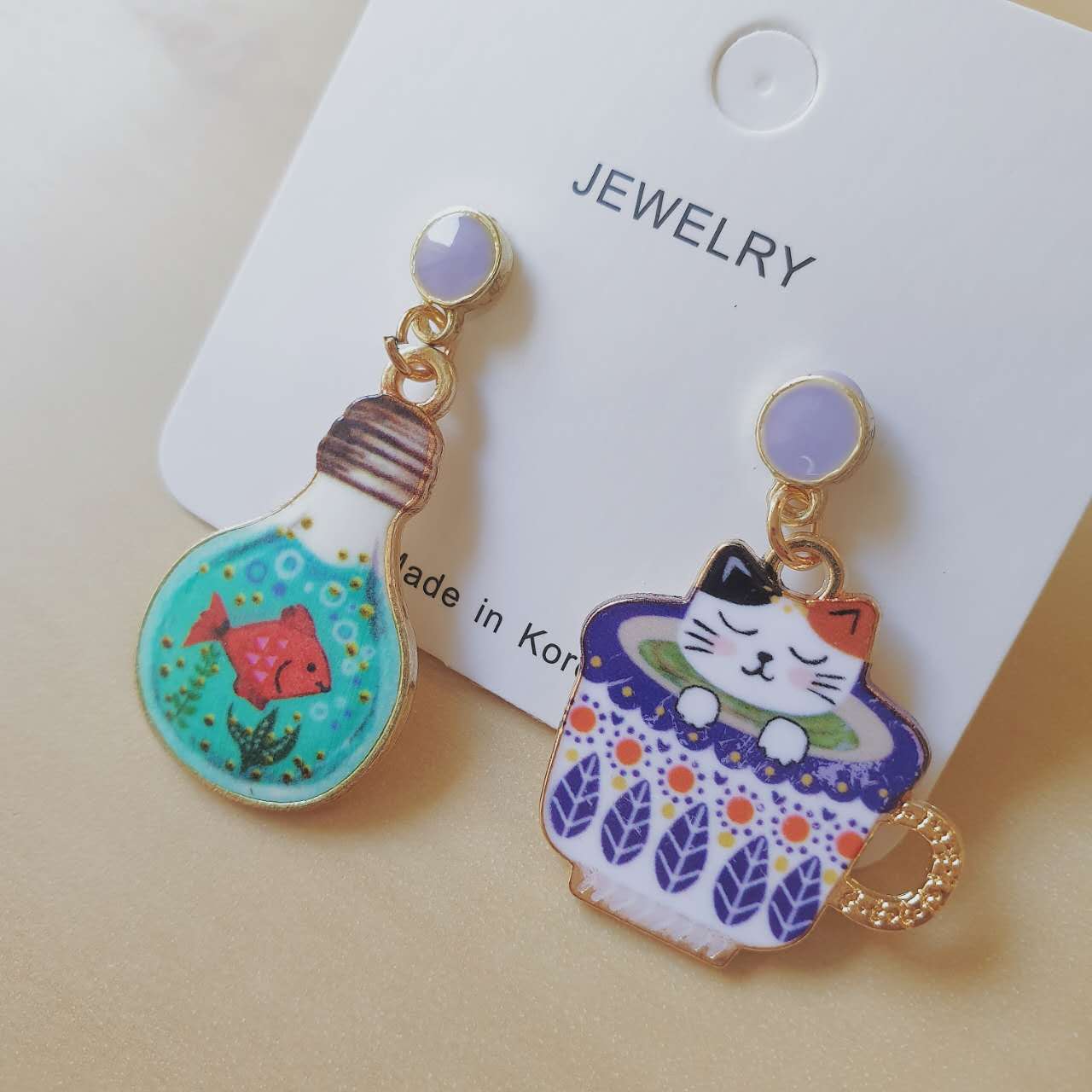 Luninana Earrings - Happy Cat Earrings - Calico XJ003 - Image 4