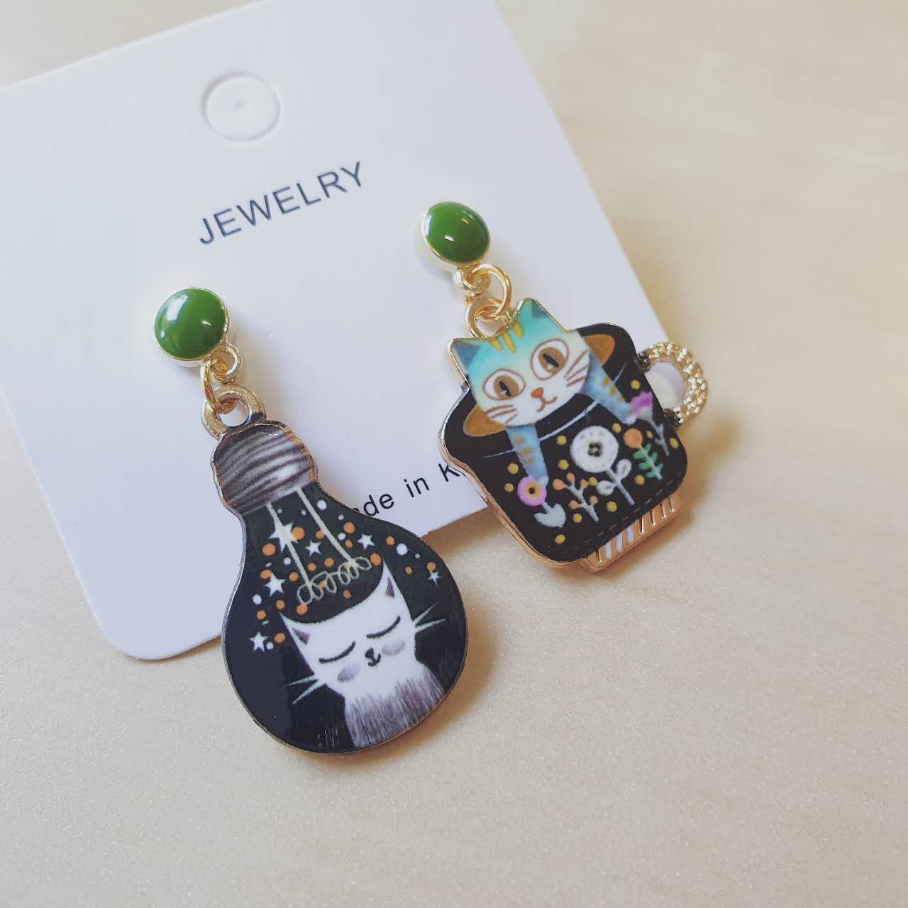 Luninana Earrings - Happy Cat Earrings- Chartreux XJ002 - Image 2