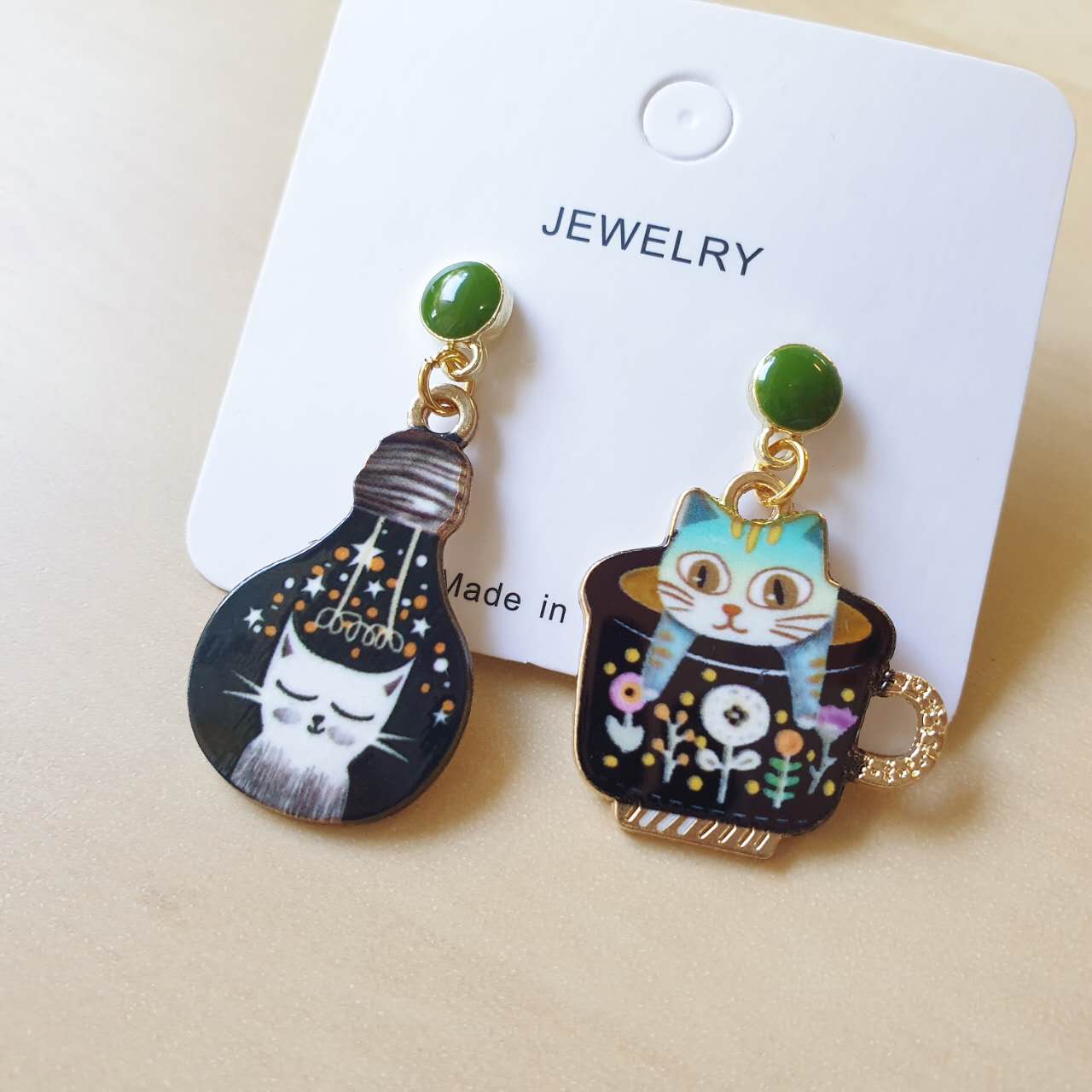 Luninana Earrings - Happy Cat Earrings- Chartreux XJ002 - Image 3