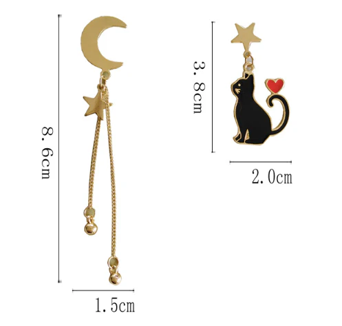 Luninana Earrings - Mismatch White Cat Earrings YBY007 - Image 2