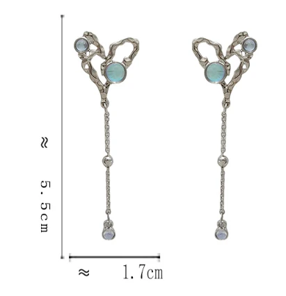 Luninana Earrings - Silver Heart With Stone YBY074 - Image 2