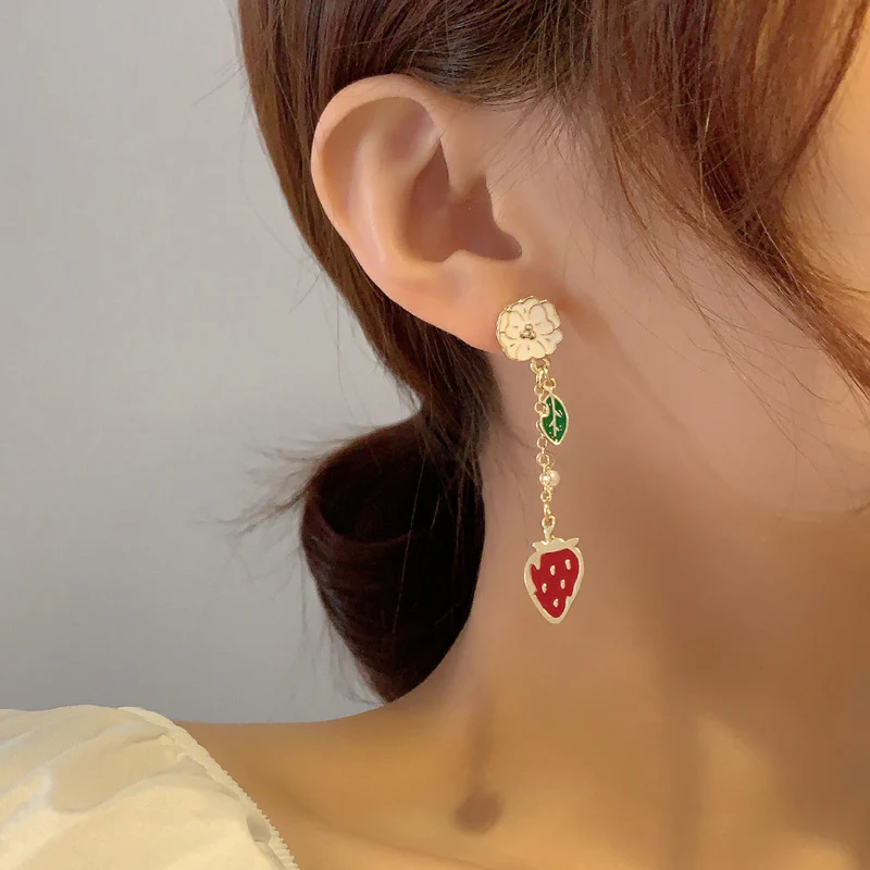 Luninana Earrings - Strawberry Floral Earrings YBY086 - Image 3