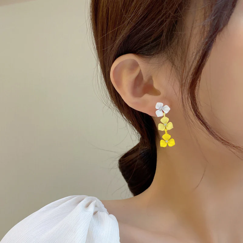 Luninana Earrings - Tassel Yellow Flowers Earrings YBY038