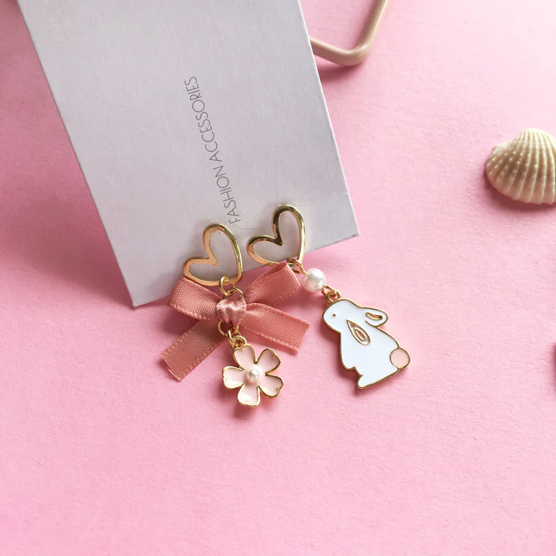 Luninana Earrings -  The Ribbon Sakura Rabbit Earrings YBY014 - Image 3