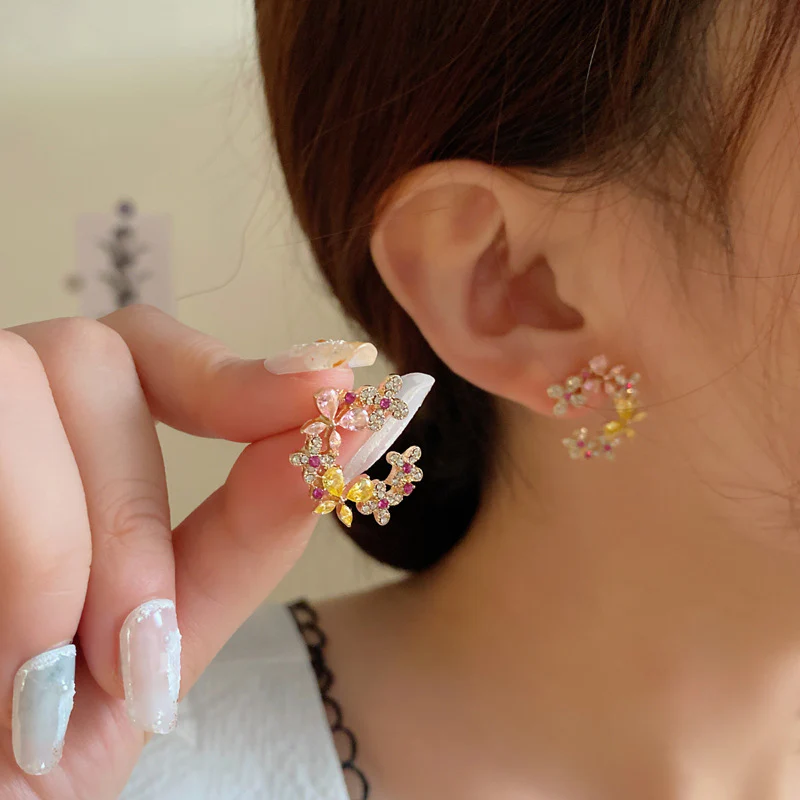 Luninana Earrings - The Ring of Floral Earrings YBY064 - Image 3