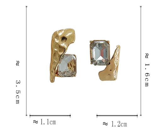 Luninana Earrings - Unique Shape with Gem Earrings YBY079 - Image 2