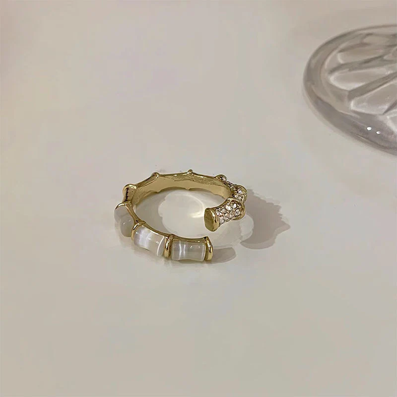 Luninana Ring - Bamboo With Pearl Joints Ring XX019 - Image 2