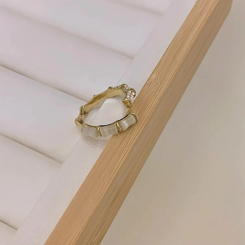 Luninana Ring - Bamboo With Pearl Joints Ring XX019 - Image 3