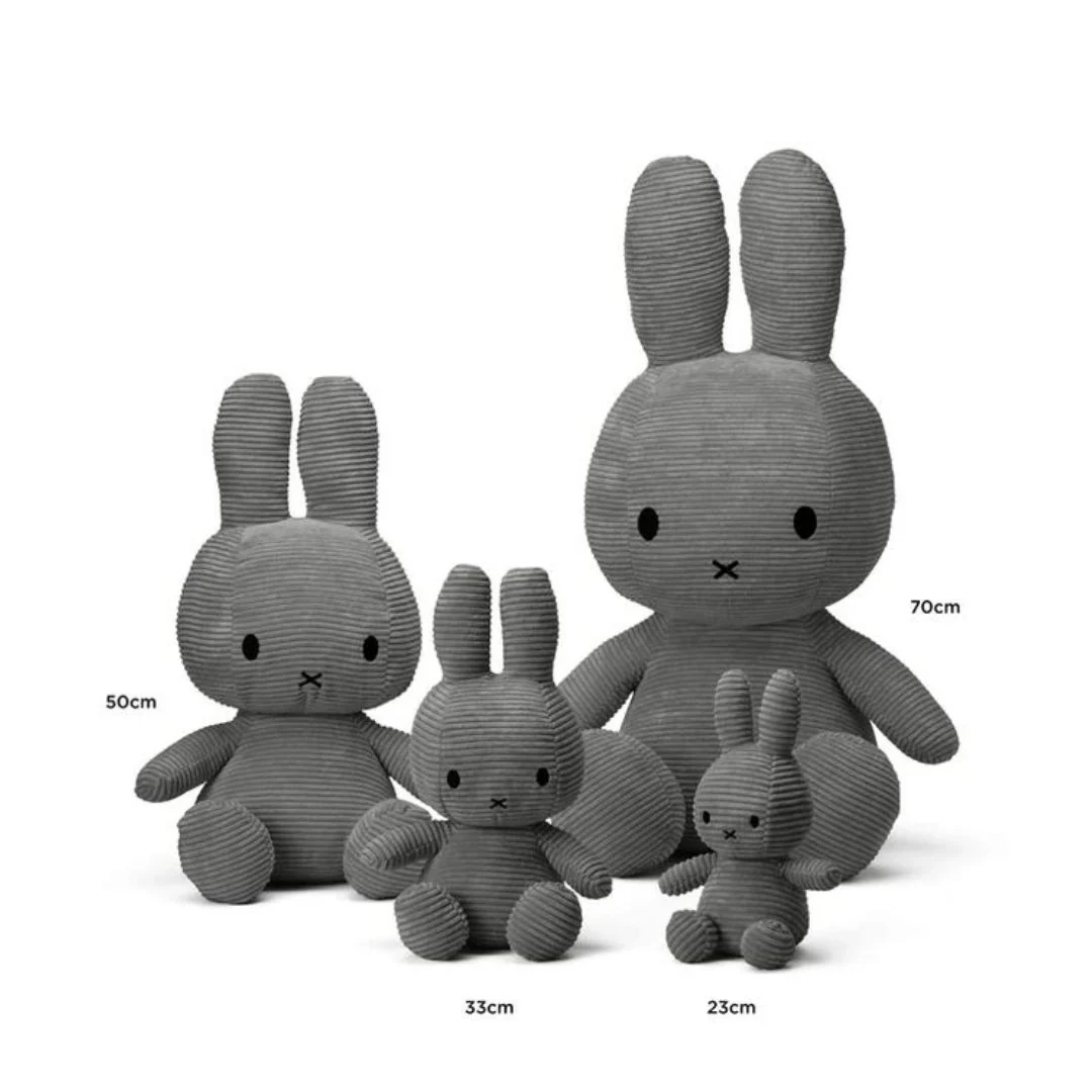 Miffy & Friends Miffy (ECO) Corduroy Grey 70cm - Image 3