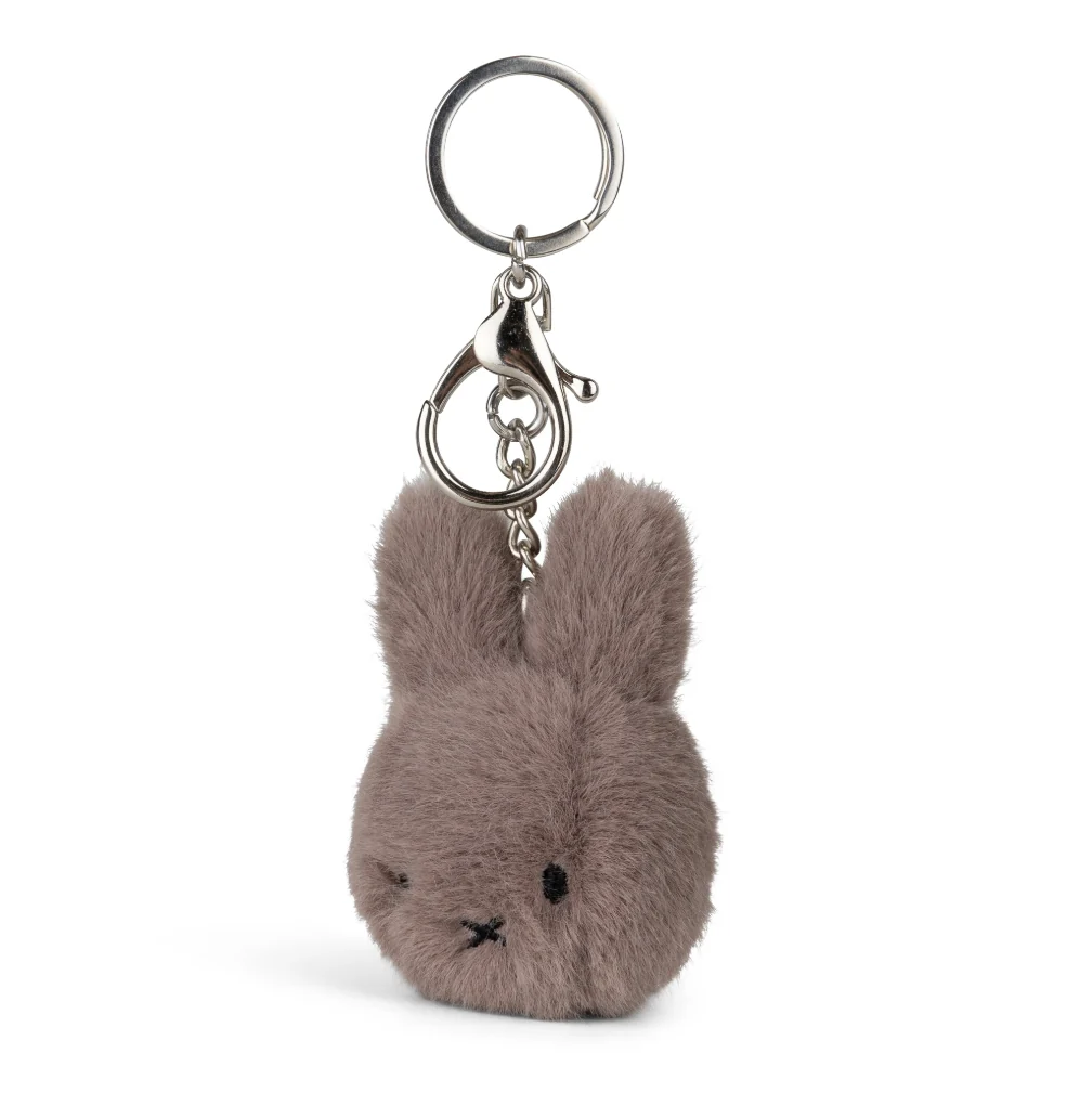 Miffy & Friends Miffy ECO Fuzzy Keychain Taupe 8cm-New Version - Image 2
