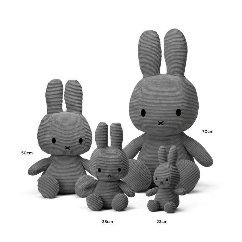 MIFFY & FRIENDS Miffy Sitting Corduroy Grey (70cm) - Image 2