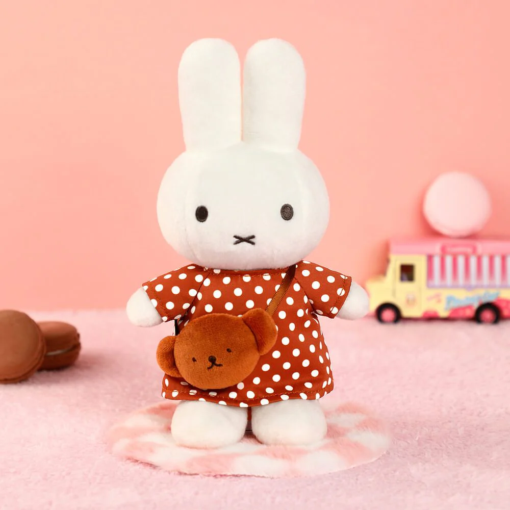 Miffy Soft Toy: Polka Dot Dress With Boris Bag Plush 24cm - Image 2