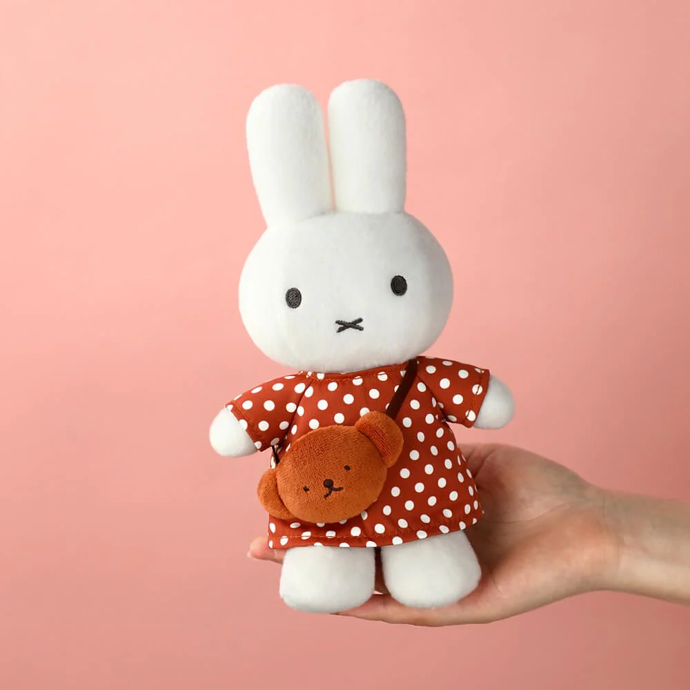 Miffy Soft Toy: Polka Dot Dress With Boris Bag Plush 24cm - Image 4