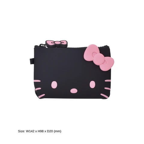 NUU-SMALL Hello Kitty Black Zipper Pouch