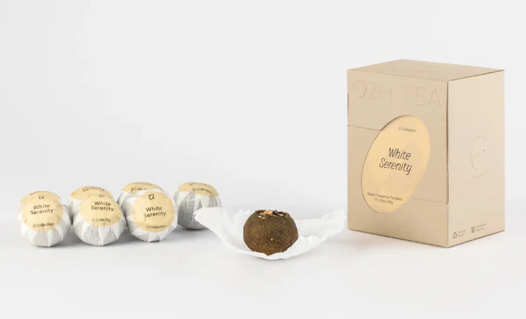O2H Tea White Serenity (Green Tangerine White Tea) Tea Balls - Image 2