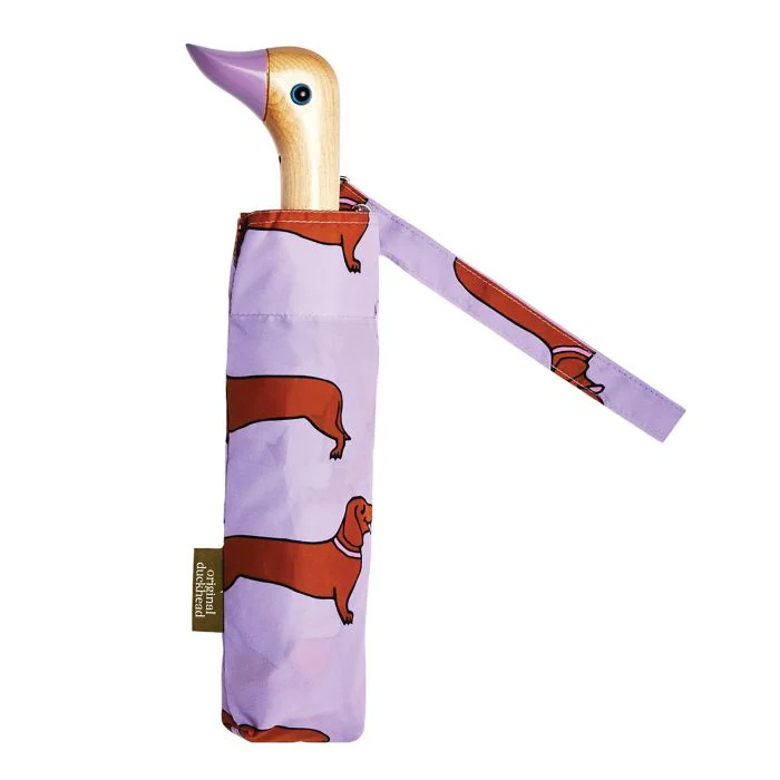 Original Duckhead Duck Umbrella Compact - Coucou Suzette Dachshund Purple 5x7x35cm