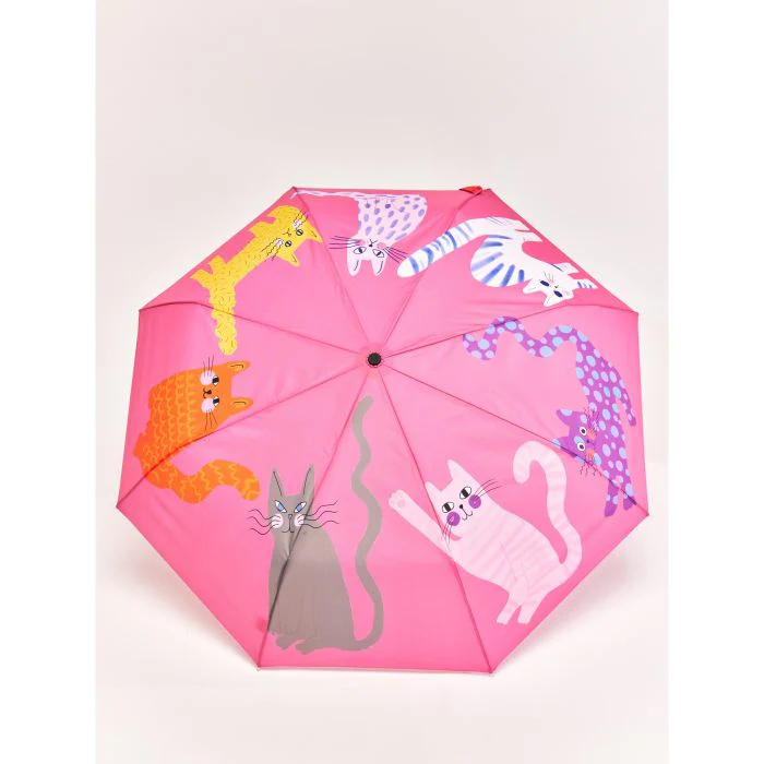 Original Duckhead Duck Umbrella Compact - Fuchsia Arty Cats 5x7x35cm - Image 3