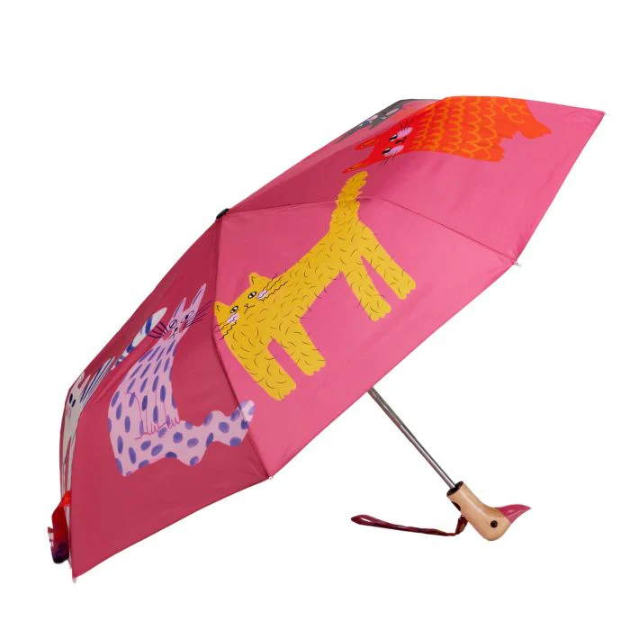 Original Duckhead Duck Umbrella Compact - Fuchsia Arty Cats 5x7x35cm - Image 4