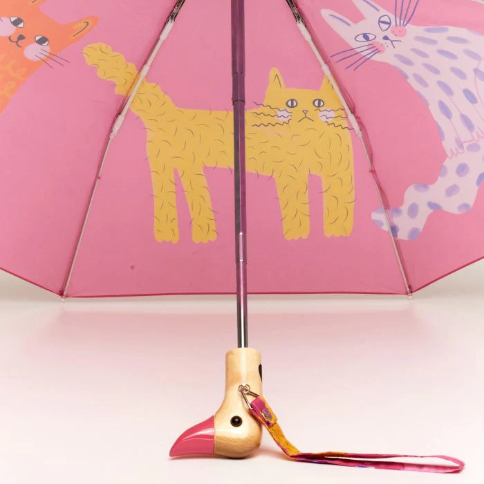 Original Duckhead Duck Umbrella Compact - Fuchsia Arty Cats 5x7x35cm - Image 5