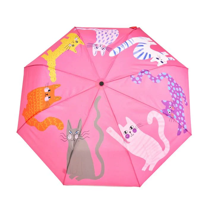 Original Duckhead Duck Umbrella Compact - Fuchsia Arty Cats 5x7x35cm - Image 6