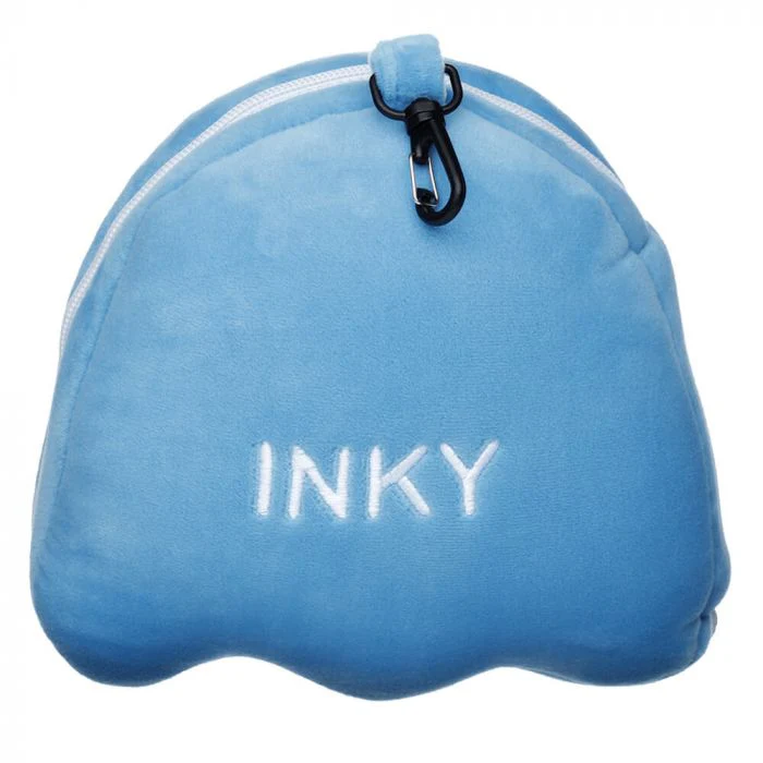 Pac-Man Blue Ghost Travel Pillow & Eye Mask Set - Image 4