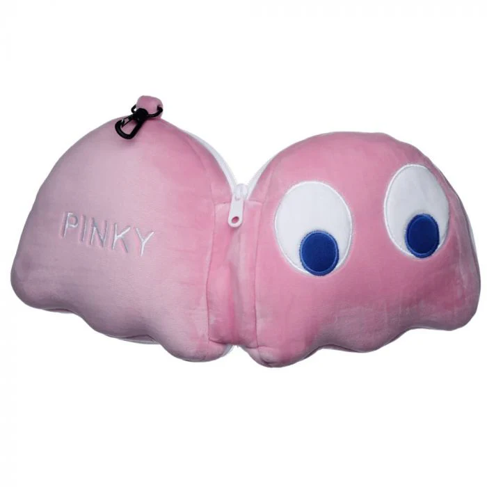 Pac-Man Pink Ghost Travel Pillow & Eye Mask Set - Image 3