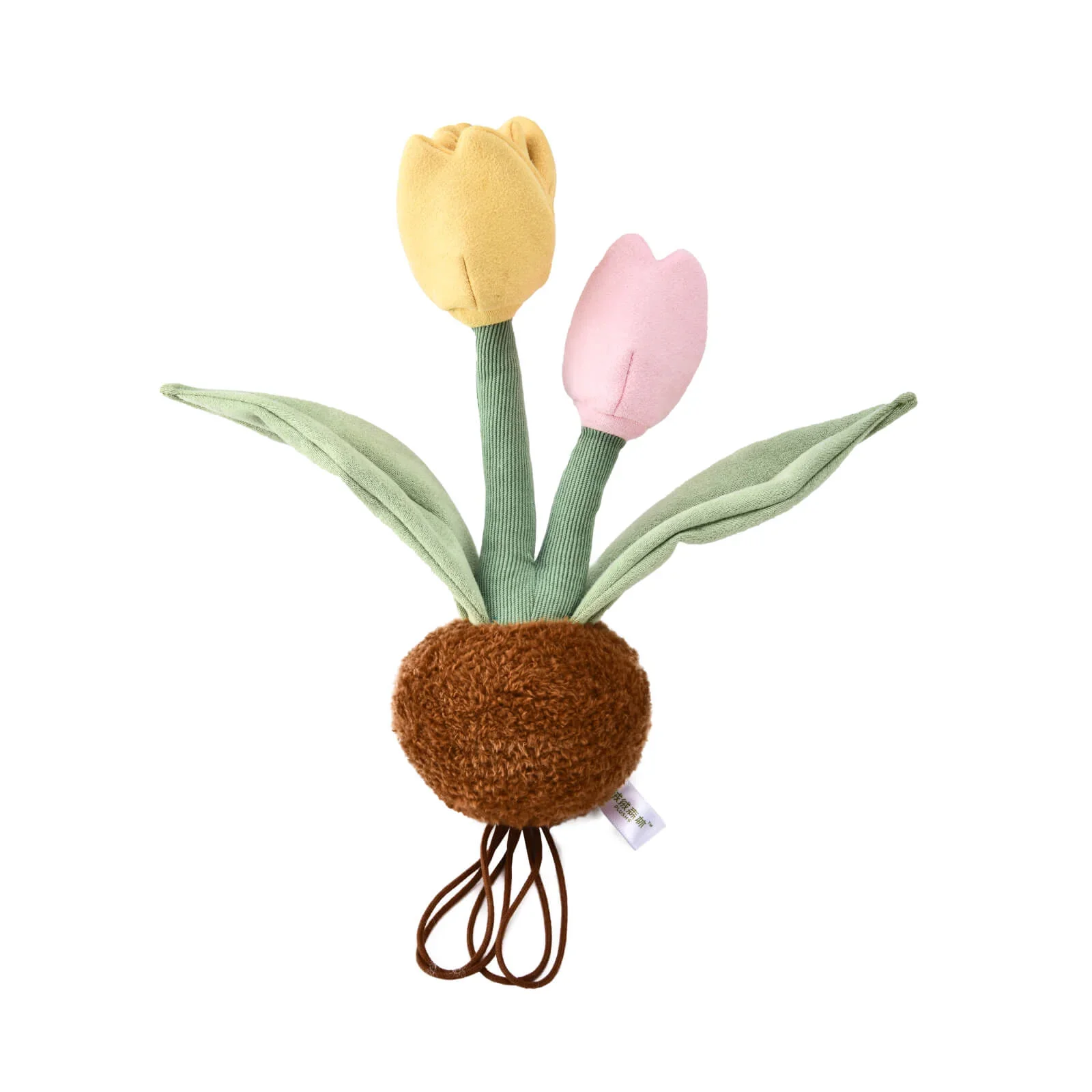 PlushWoods Yellow and Pink Tulip Plant Plush With Pot 25cm - Image 2