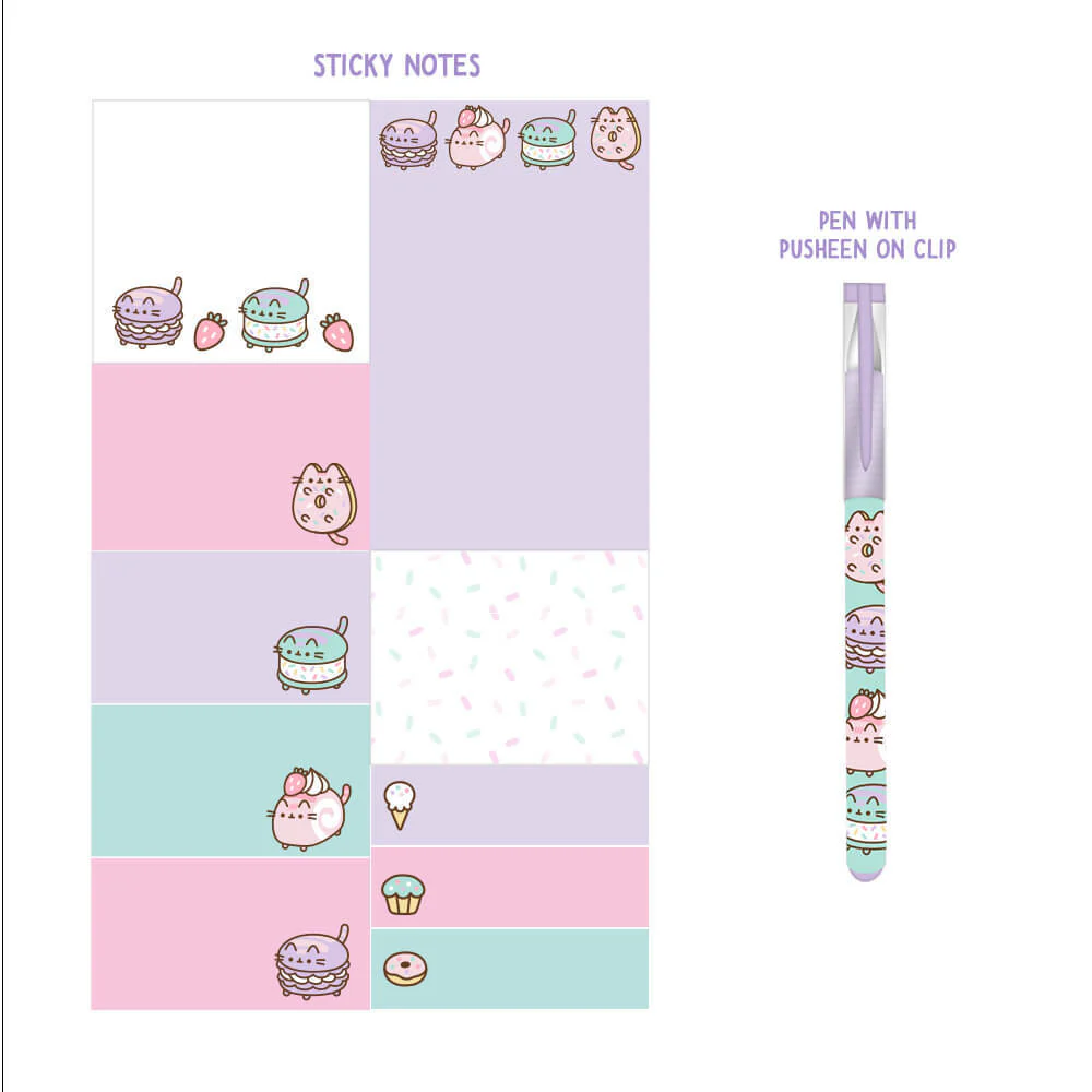 Pusheen Dessert Notebook Sticky Notes & Pen Set - Image 3