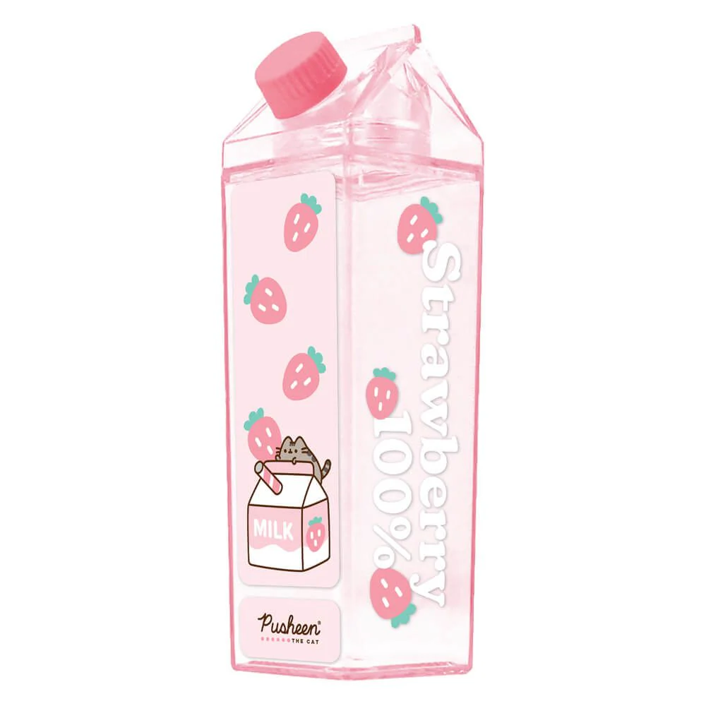 Pusheen Sips: Strawberry Drink Carton Bottle - Image 2