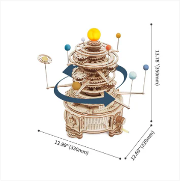 Robotime 3D DIY Wooden Puzzle Mechanical Orrery - Image 5