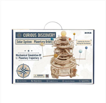 Robotime 3D DIY Wooden Puzzle Mechanical Orrery - Image 6