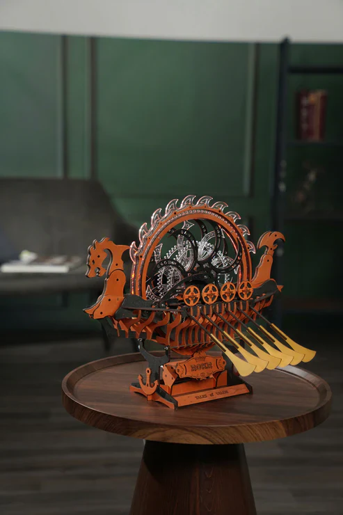 Robotime 3D Wooden Puzzle Viking Dragon Ship Mechanical LK802 - Image 2