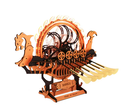 Robotime 3D Wooden Puzzle Viking Dragon Ship Mechanical LK802 - Image 4