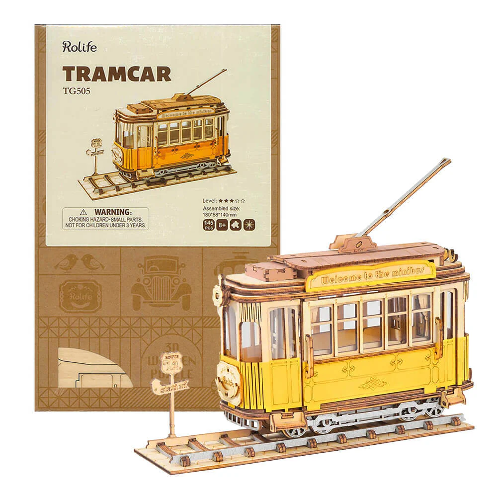 Robotime Classical 3D Wooden Carriage (Tram) - Image 2