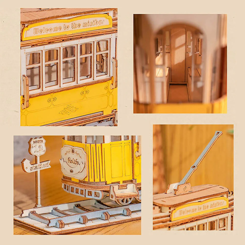 Robotime Classical 3D Wooden Carriage (Tram) - Image 6