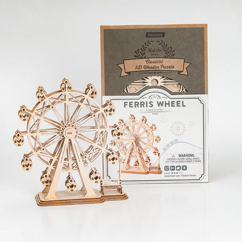 Robotime Classical 3D Wooden Ferris Wheel - Image 3