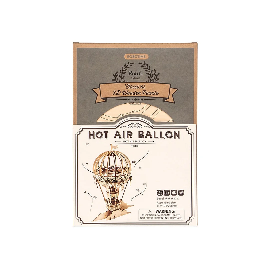Robotime Classical 3D Wooden Hot Air Balloon - Image 3