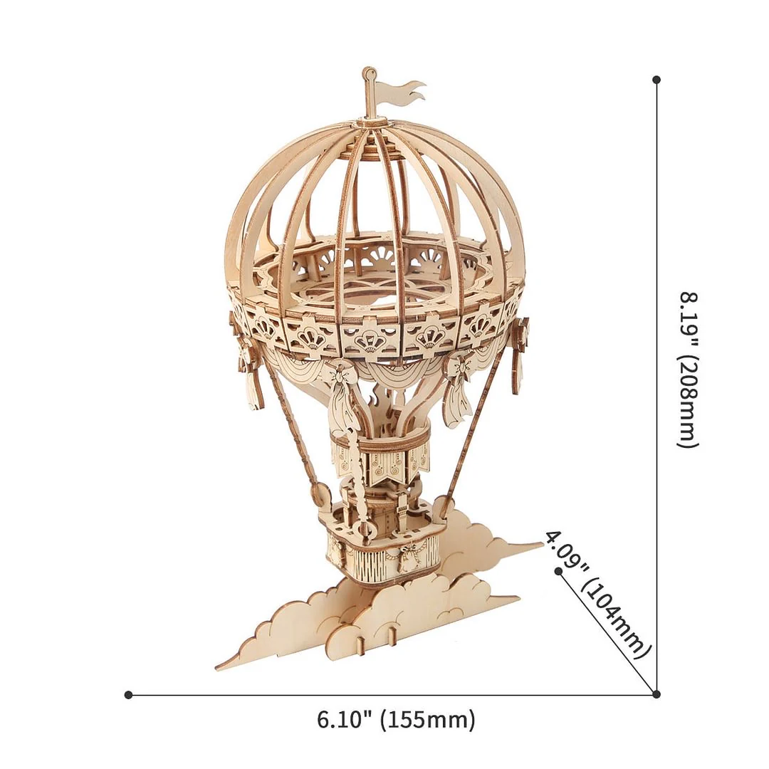 Robotime Classical 3D Wooden Hot Air Balloon - Image 4