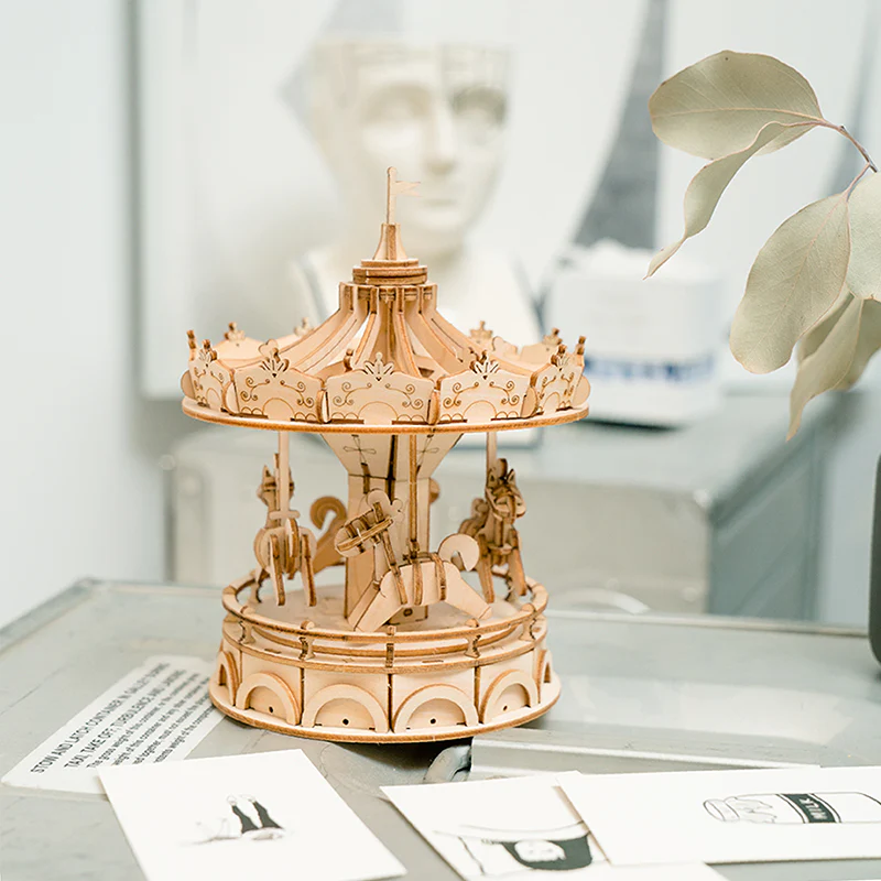 Robotime Classical 3D Wooden Merry Go Round - Image 2