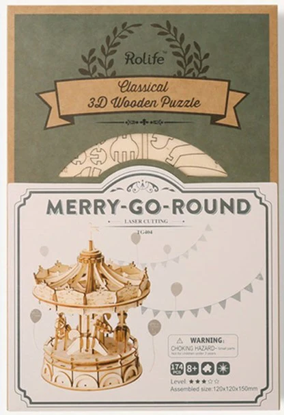 Robotime Classical 3D Wooden Merry Go Round - Image 5