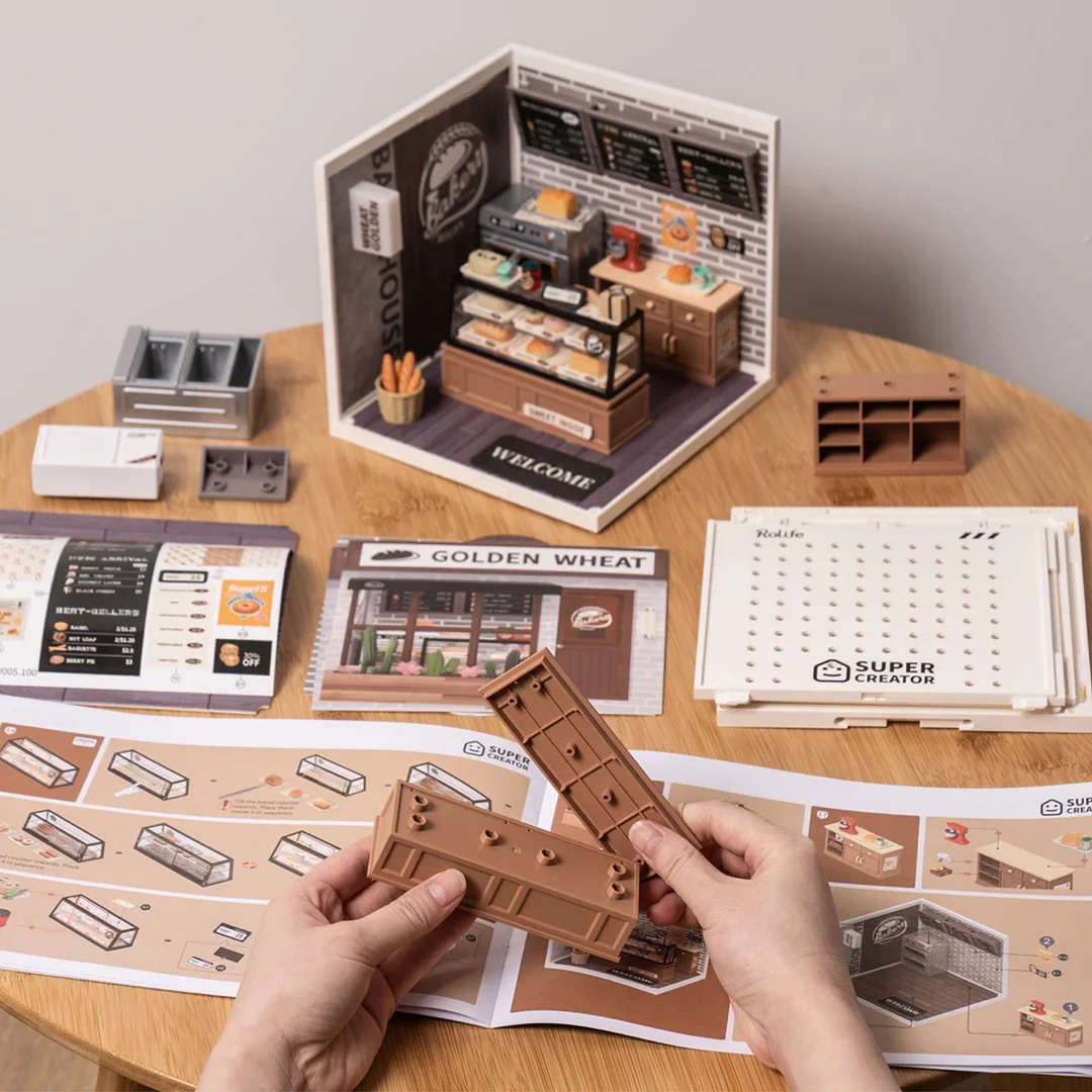 Robotime Rolife DIY Plastic Superstore Golden Wheat Bakery - Image 5